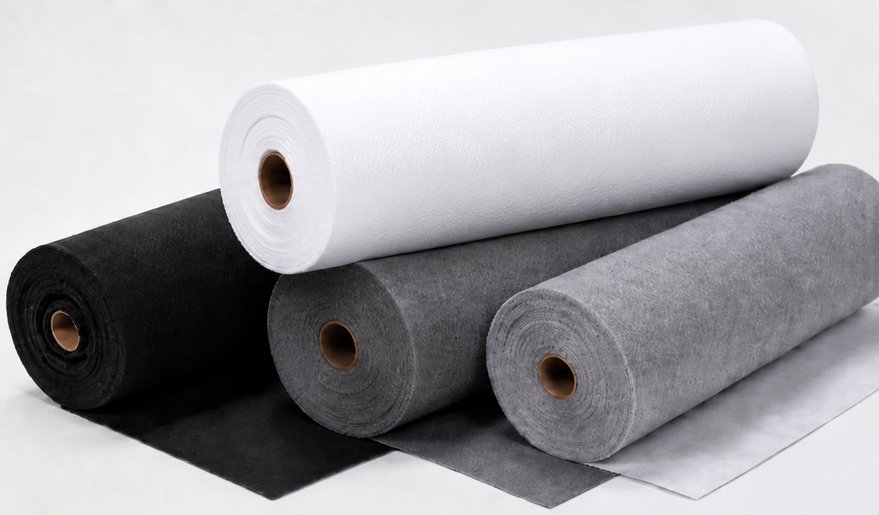 Rollos de tela no tejida de poliéster en distintos colores